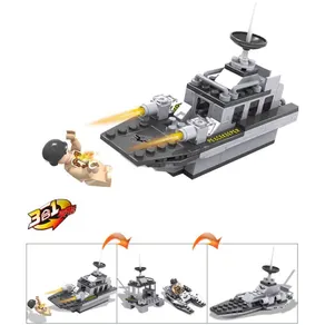Bloco de Montar Cogo Army Action 3 in 1 3007-2 Barco de guerra (94pcs)