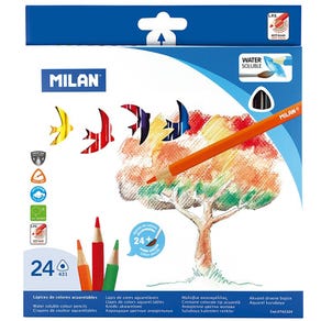 Lápis de Color Milan Acuarela 0742324 - (24 Unidades)