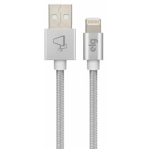 Cable Lightning USB ELG C810BS Nylon (1 metro) Plata - Certificado Apple