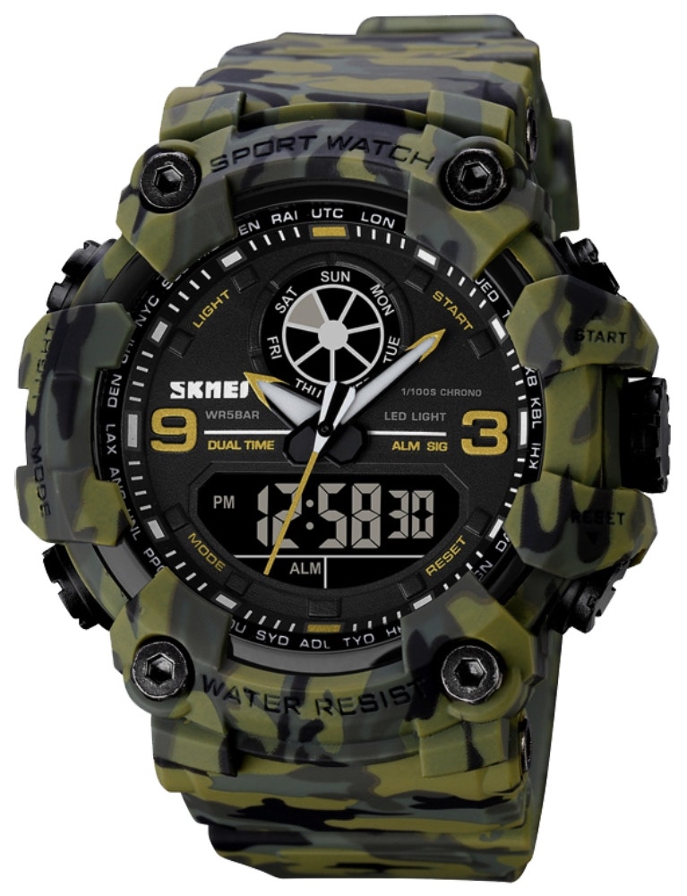 Reloj Masculino SKMEI Analogico Digital 1818 Green Camouflage
