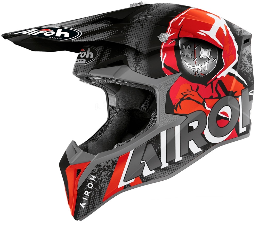 Casco para Moto Airoh Wraap Alien Tamano M 57 58 Rojo